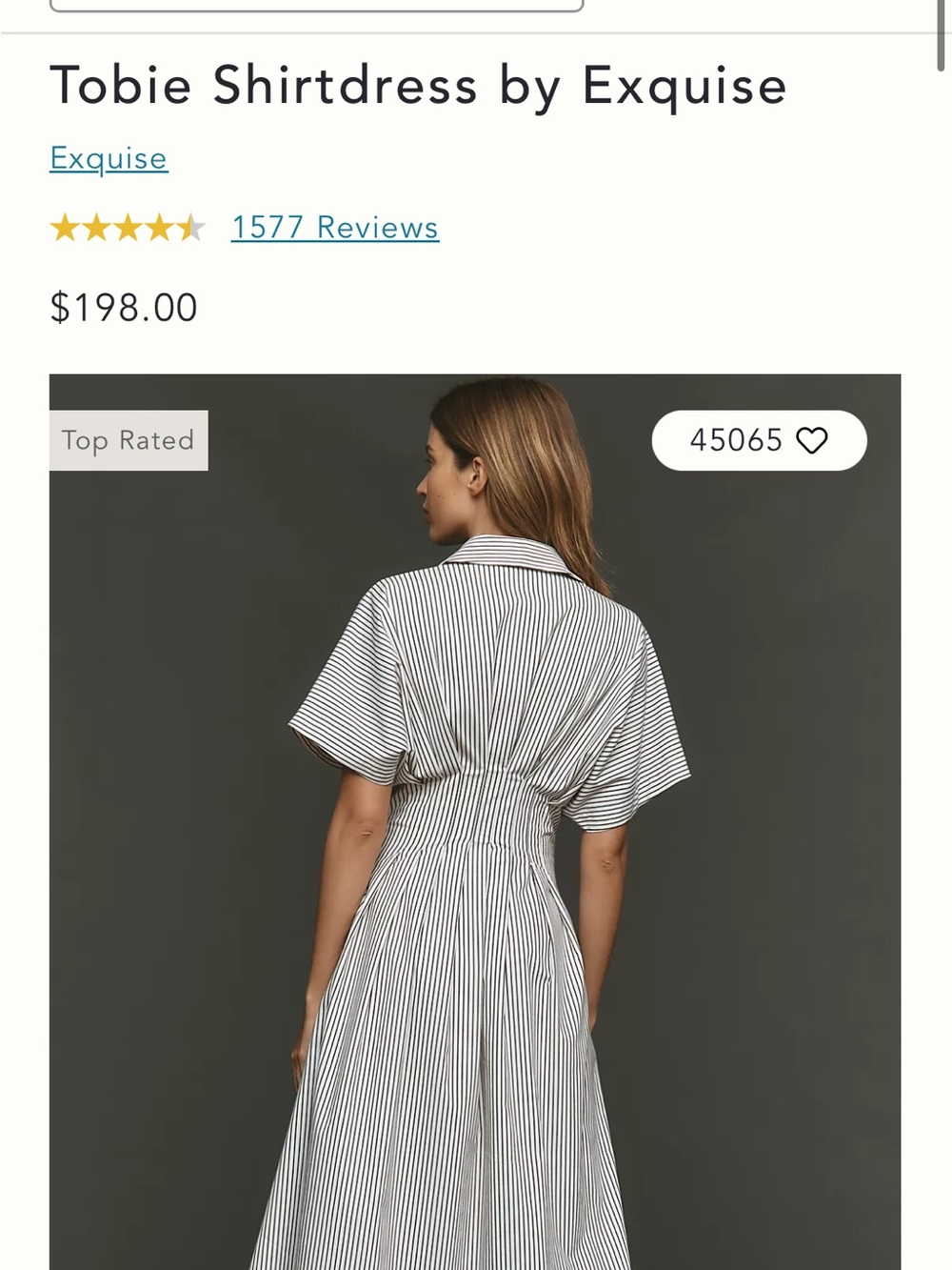 NWT Anthropologie Tobie Striped Navy and red Shirt Dress by Exquise - Picture 5 of 5